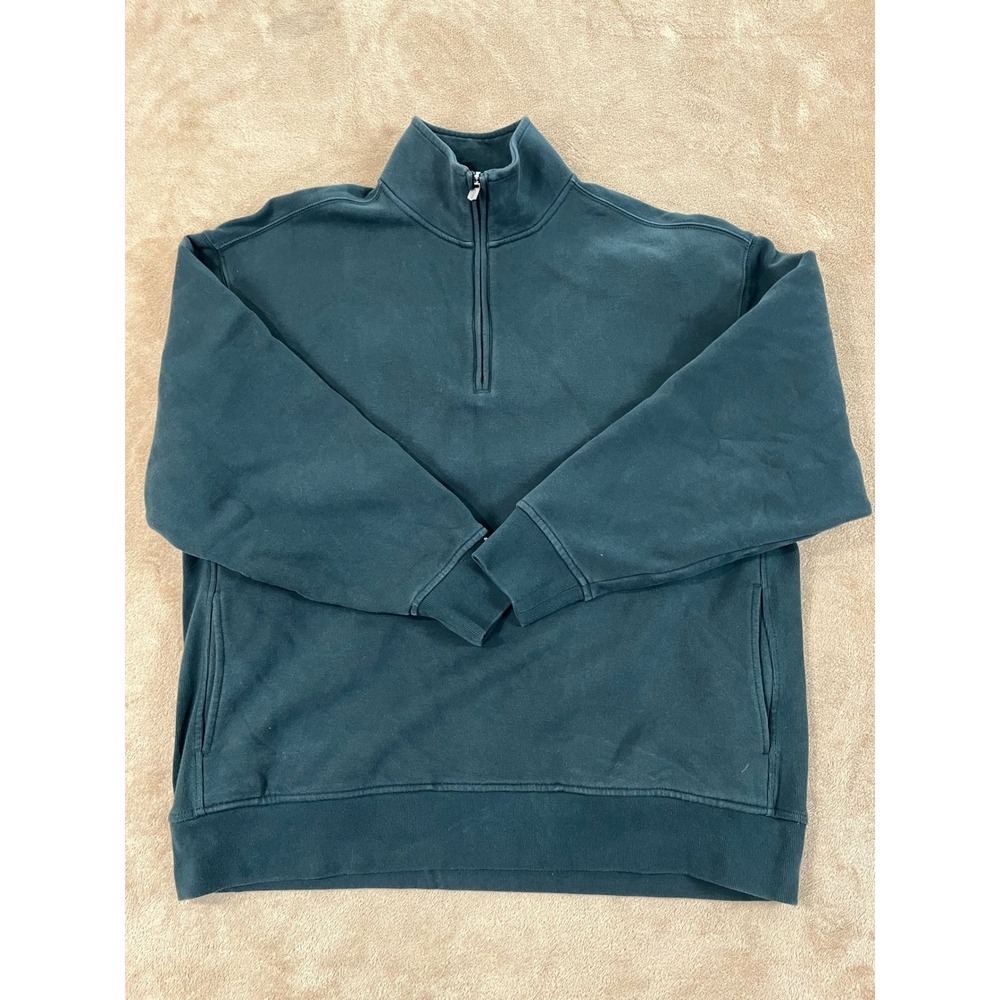 Athleta Seasoft Classic Sweatshirt Women's M Dark Teal Pullover Cotton S/S EUC